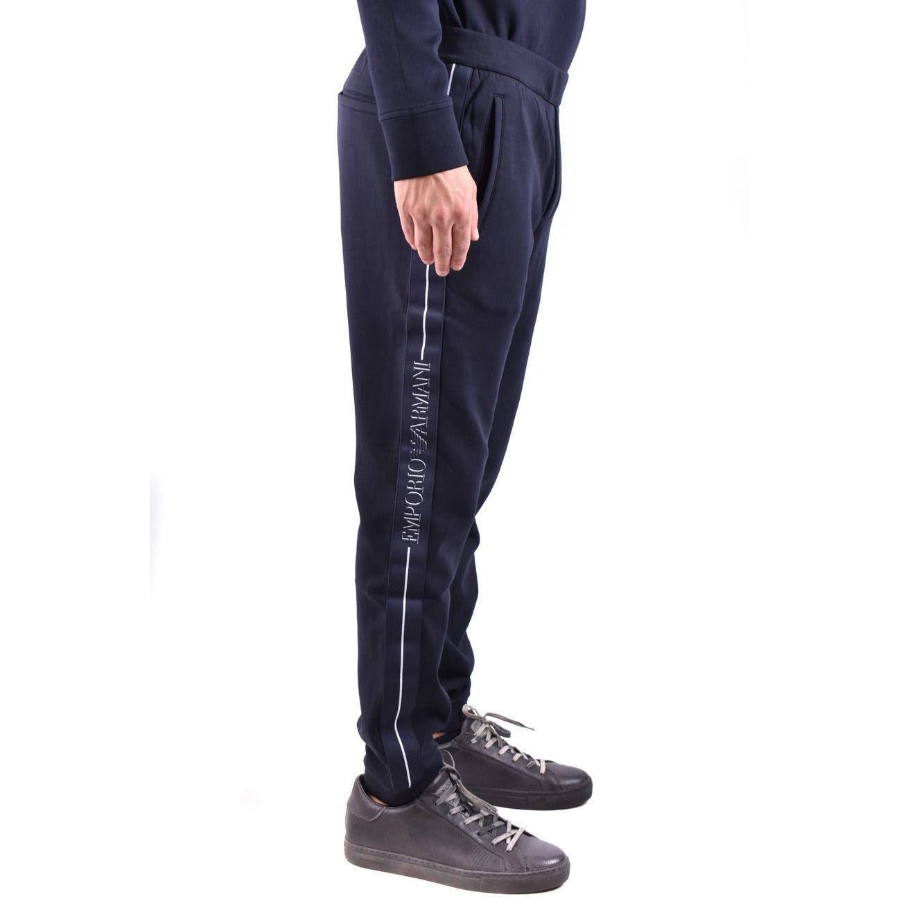 Emporio Armani Pantaloni Uomo Neri Autunno Inverno Elastan Poliestere