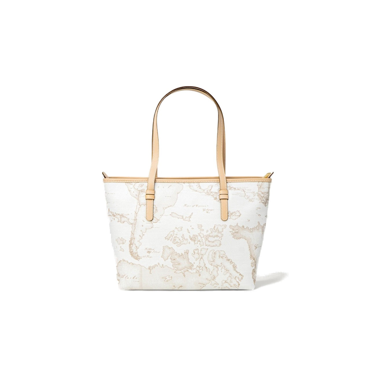 Alviero Martini Prima Classe Borsa Donna Bianco Stampa Pelle 36x23.5x13.5 Cm