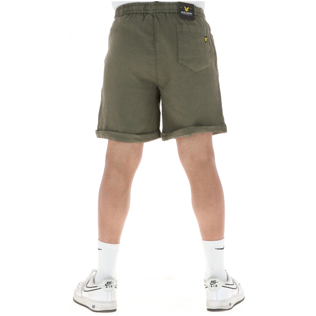 Lyle And Scott Bermuda Uomo 100 Per Cento Lino Verde Primavera Estate