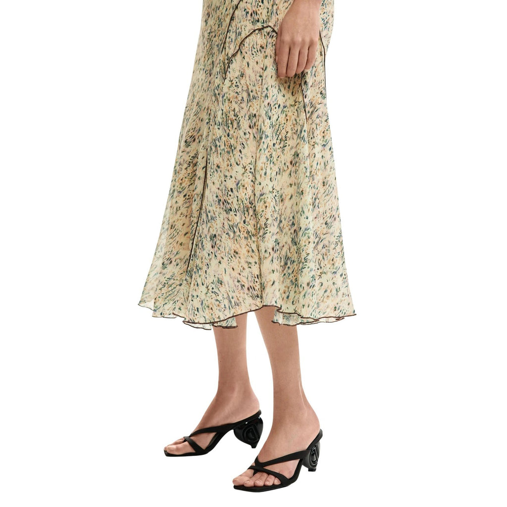 Desigual Gonna Donna Beige Fantasia Colorata Primavera Estate In Poliestere
