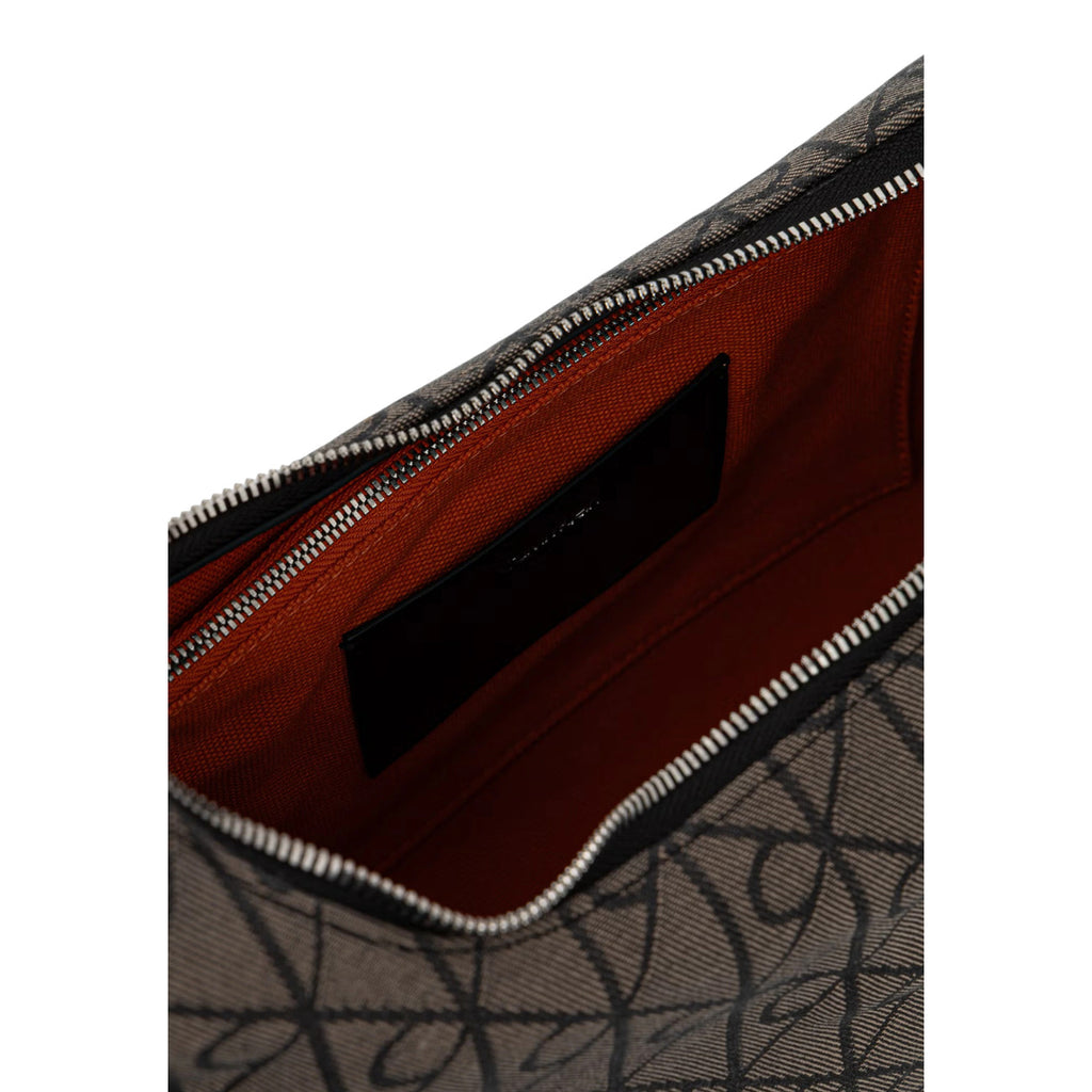 Calvin Klein Borsa Donna A Spalla Emblem Jacquard Nera 37 x 20 x 11 Cm Con Cerniera Tasche Interne