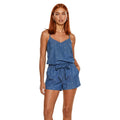 Only Canotta Donna Cotone Blu Scollo A V Spalline Primavera Estate