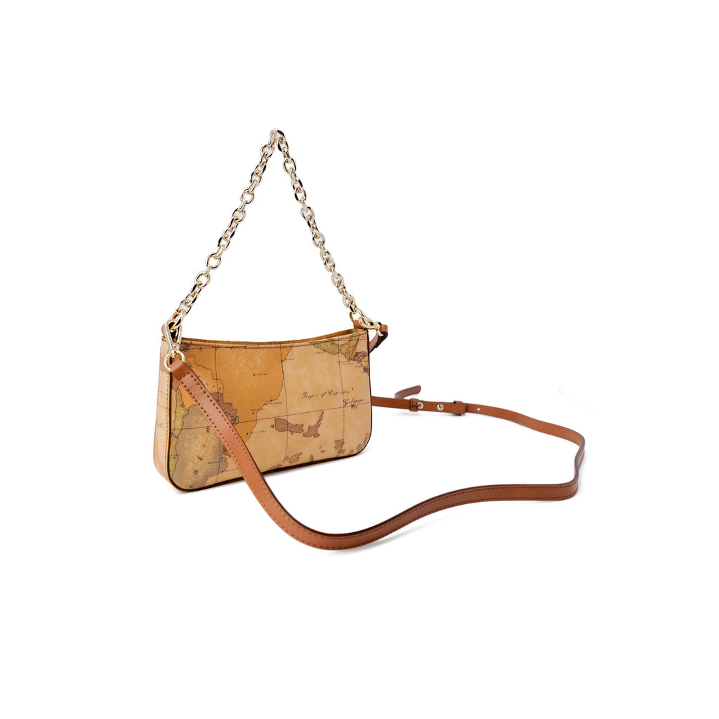 Alviero Martini Prima Classe Borsa Donna A Tracolla Beige Stampa Con Cerniera Made In Italy Autunno Inverno 11.5x19.5x3