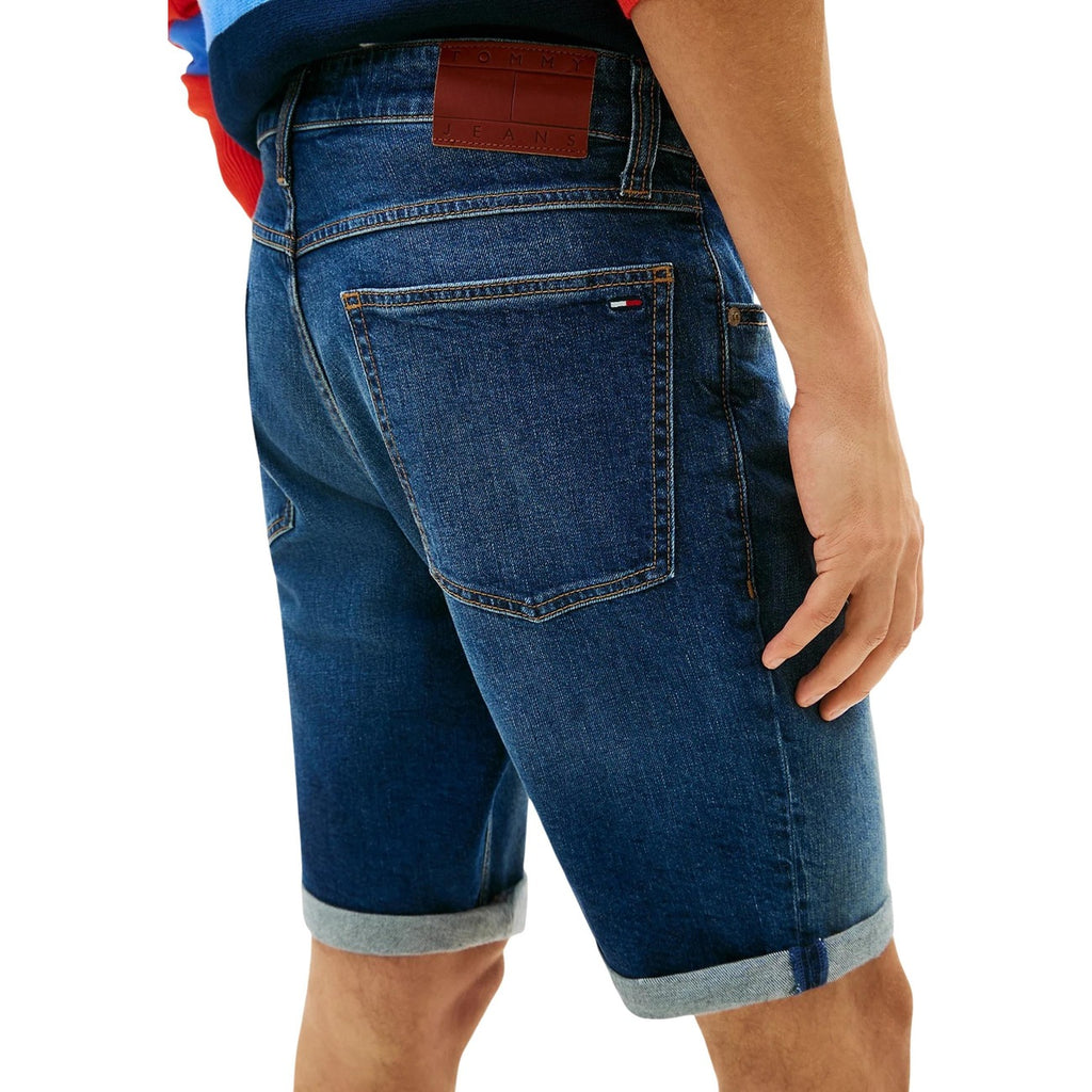 Tommy Hilfiger Jeans Bermuda Uomo Blu Chiusura Zip E Bottone Cotone