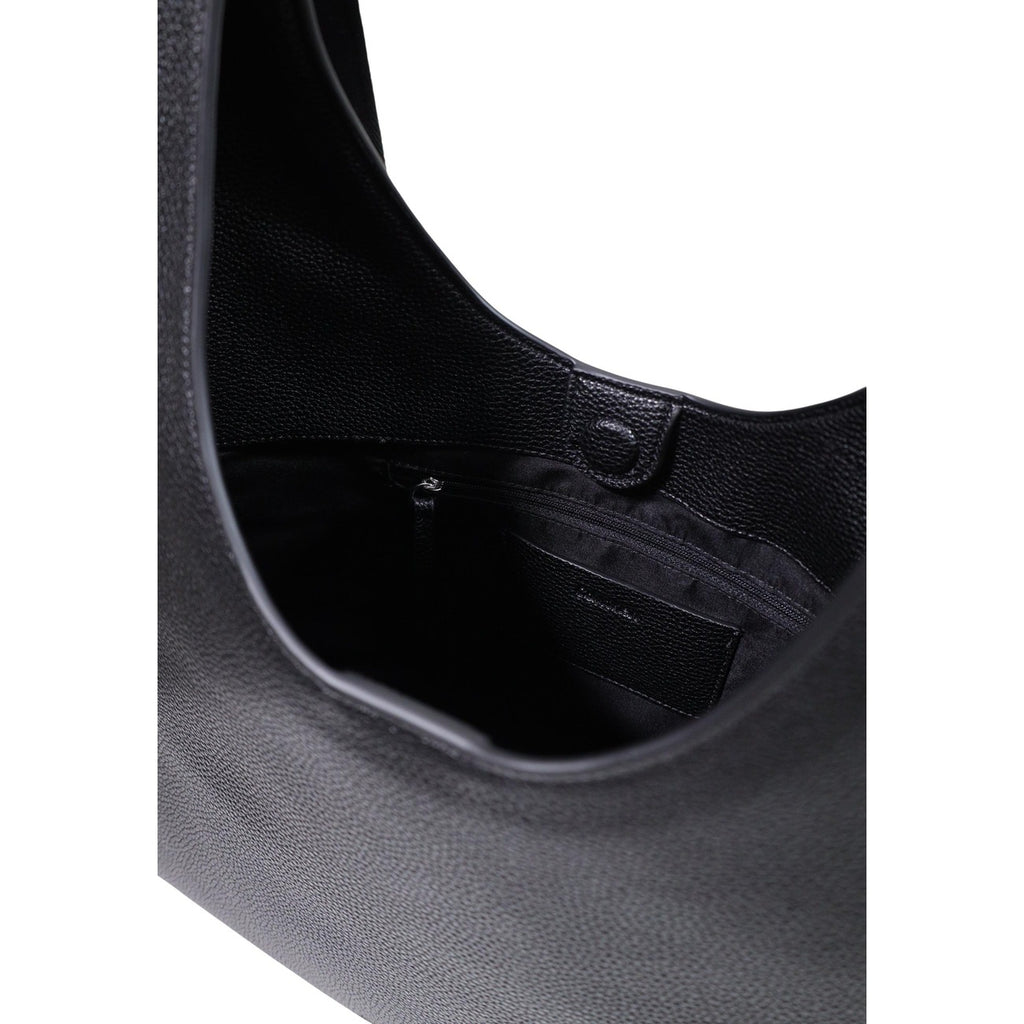 Calvin Klein Borsa Donna A Tracolla Regolabile Nero Large Shoulder Con Chiusura A Cerniera 33cm