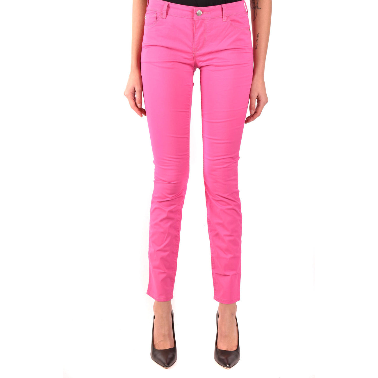 Emporio Armani Pantaloni Donna Rosa Cotone Elastan Poliestere