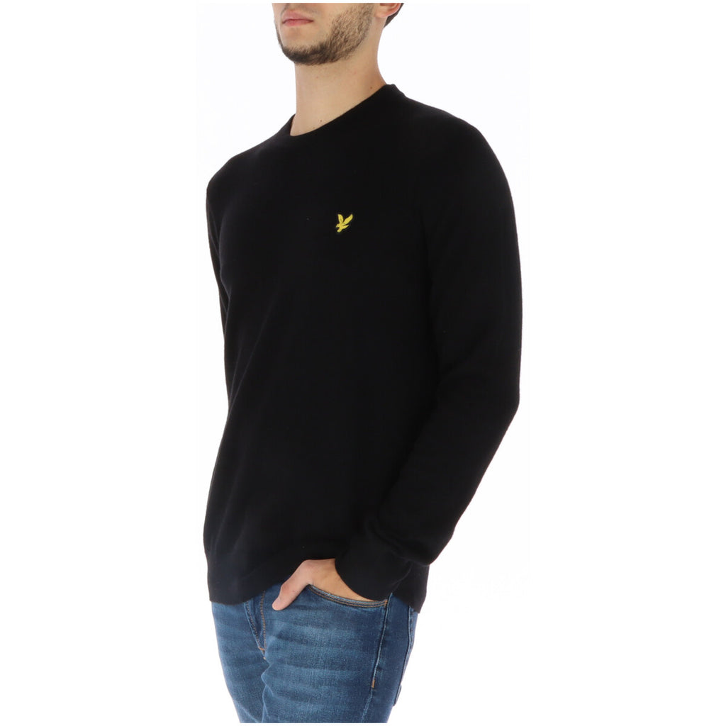 Lyle And Scott Maglia Uomo Nero Girocollo Misto Lana Merino