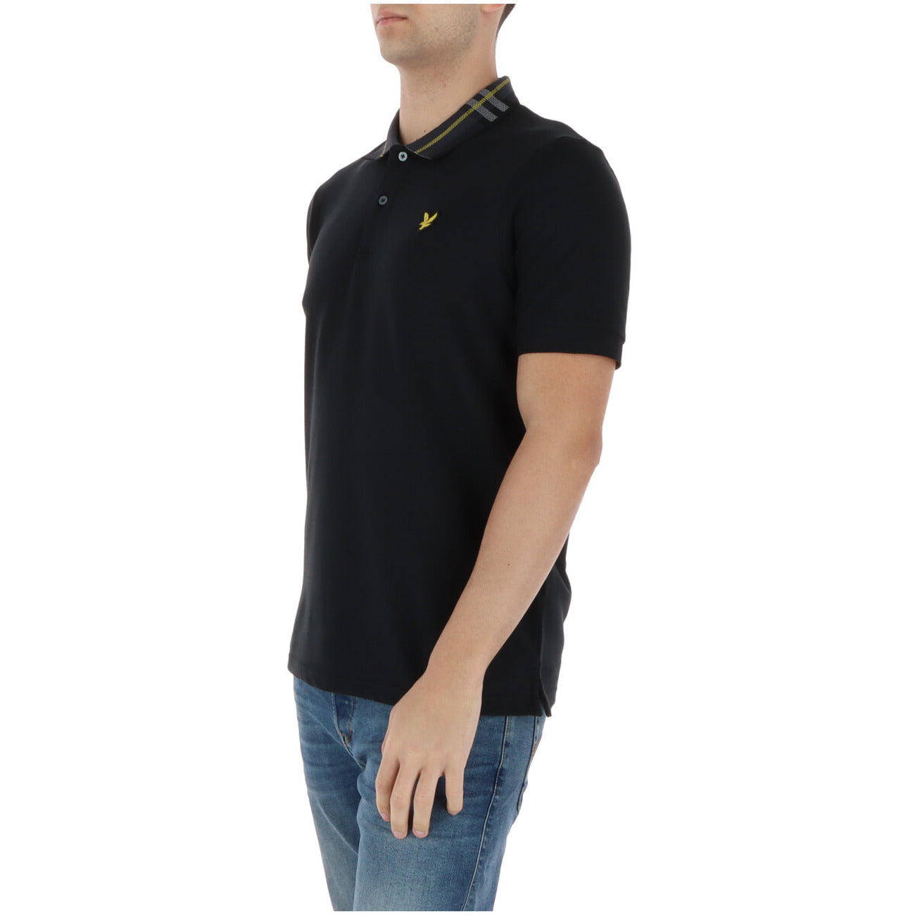 Polo Uomo Lyle And Scott Nera Cotone Elastan Manica Corta