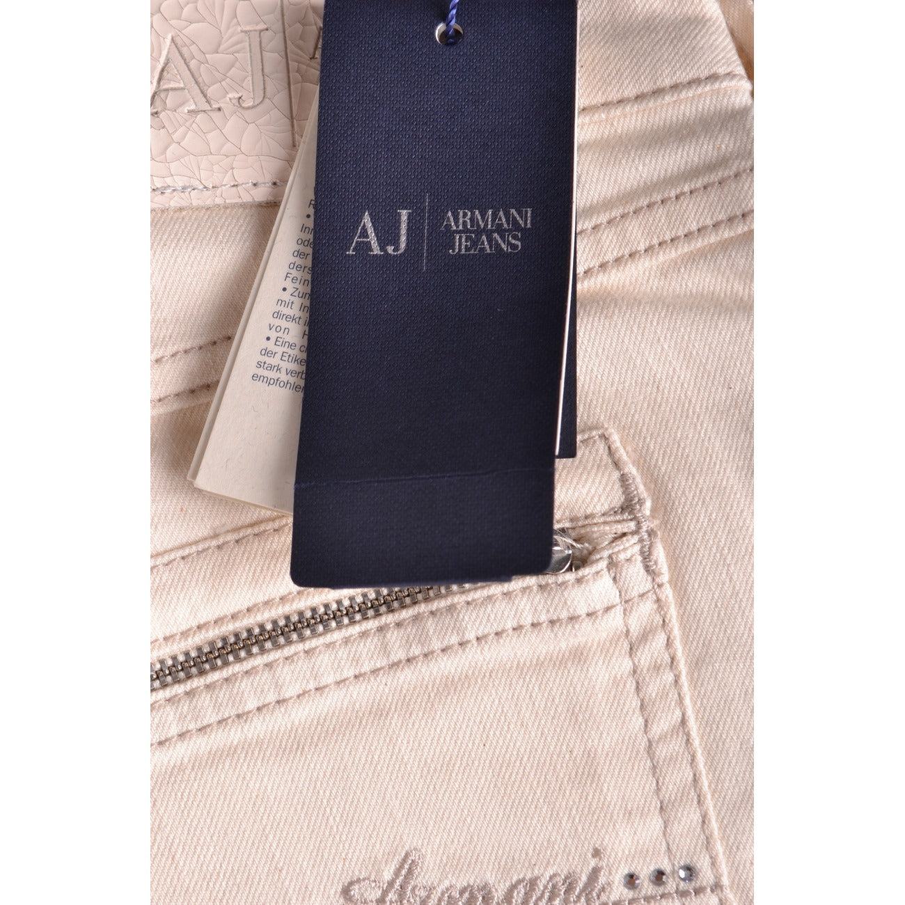 Armani Jeans Donna Jeans Beige Vita Media Cotone Lyocell Elastan