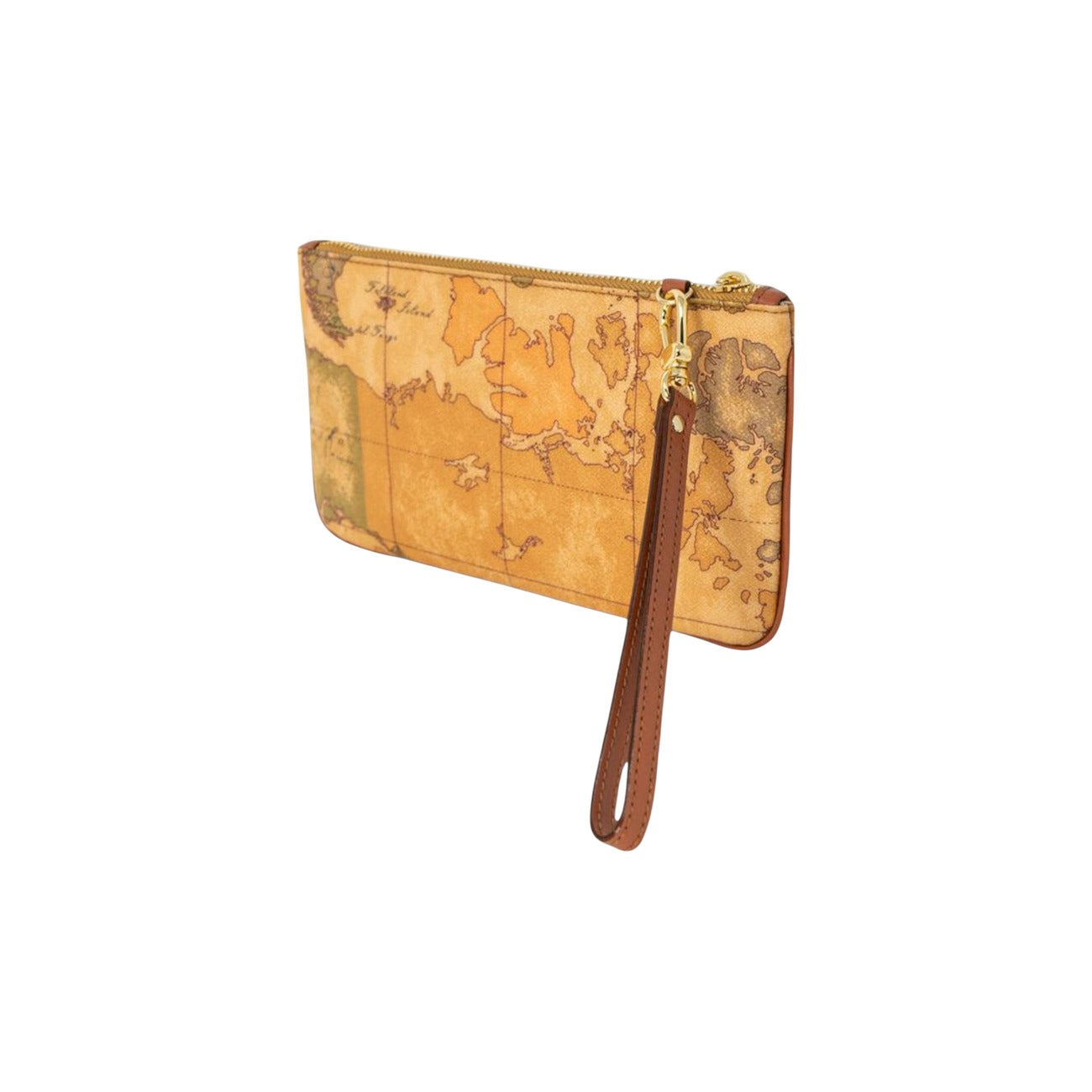 Alviero Martini Prima Classe Borsa Donna A Mano Beige Stampa Geo Con Cerniera E Tasca Esterna 24x13 Cm