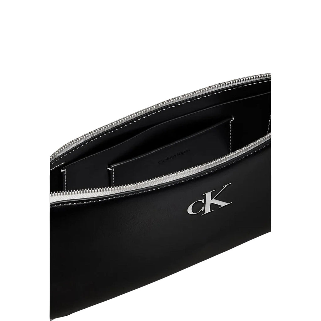 Calvin Klein Borsa Donna Convertible Pouch Nero A Mano Con Zip Interna Compact Elegante Autunno Inverno