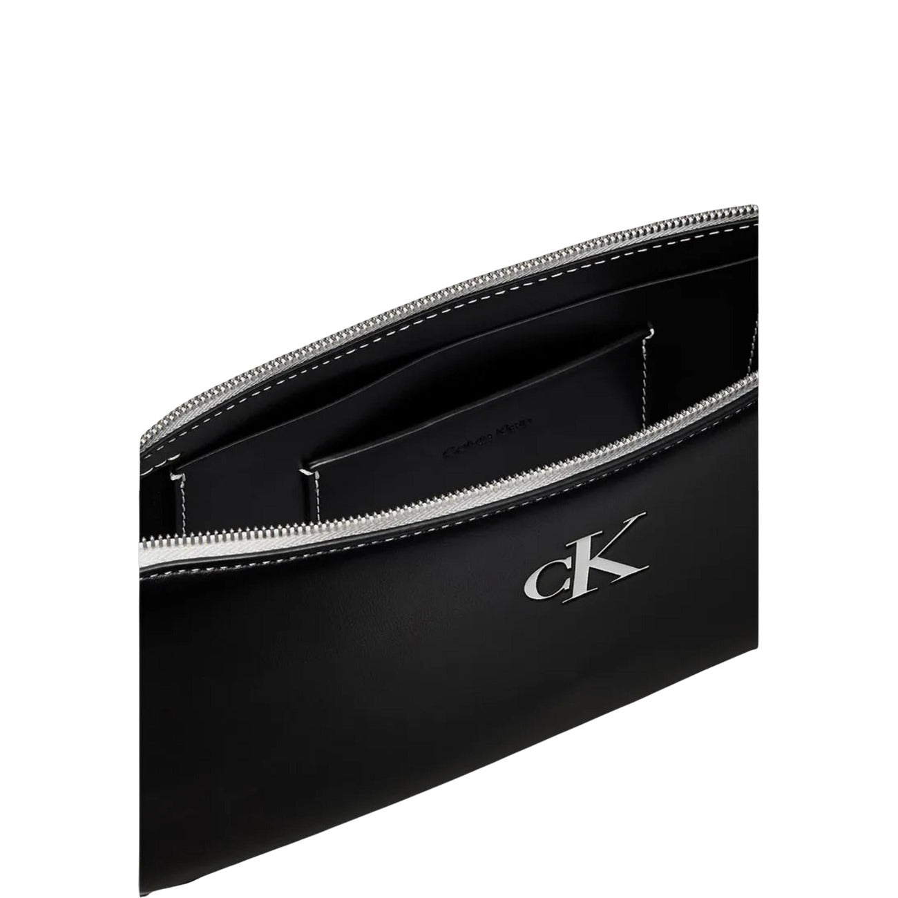 Calvin Klein Borsa Donna Convertible Pouch Nero A Mano Con Zip Interna Compact Elegante Autunno Inverno