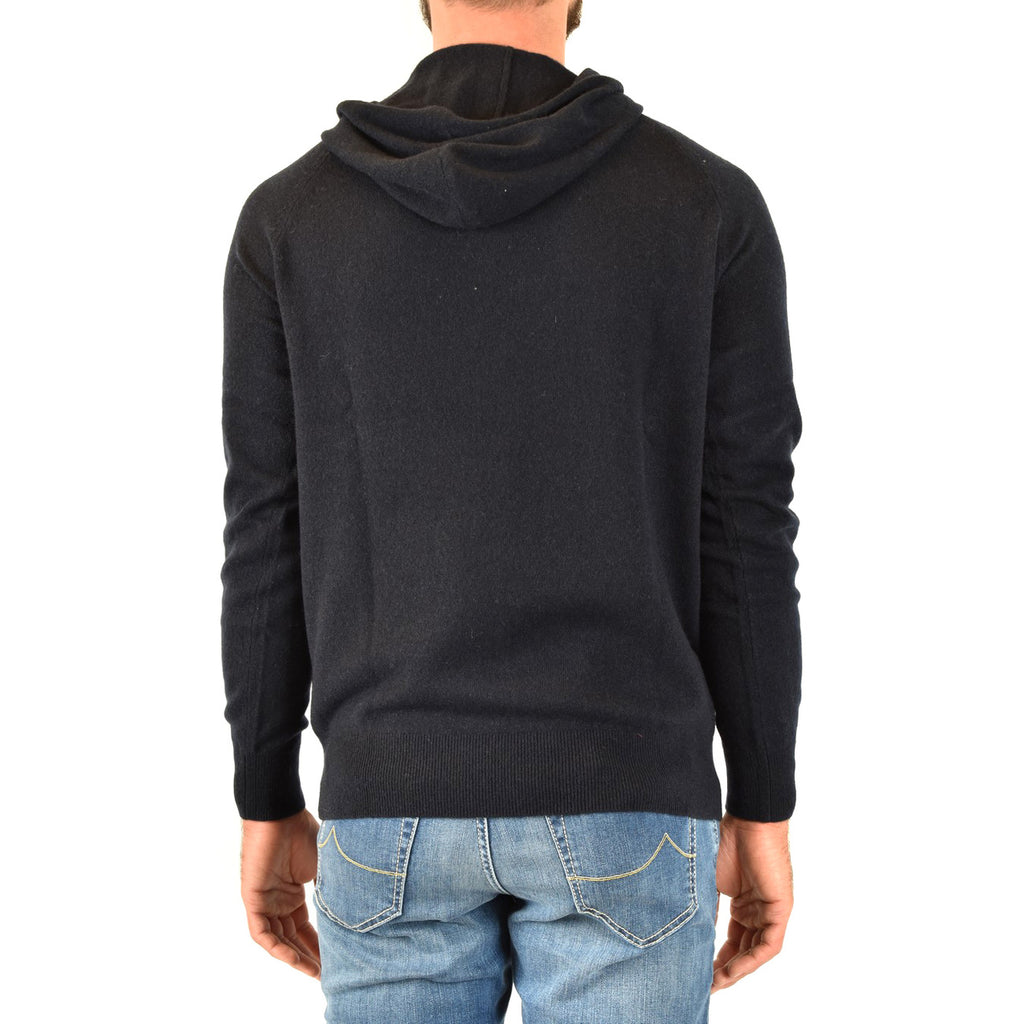 Emporio Armani Felpa Uomo Cappuccio Cotone Blu Autunno Inverno