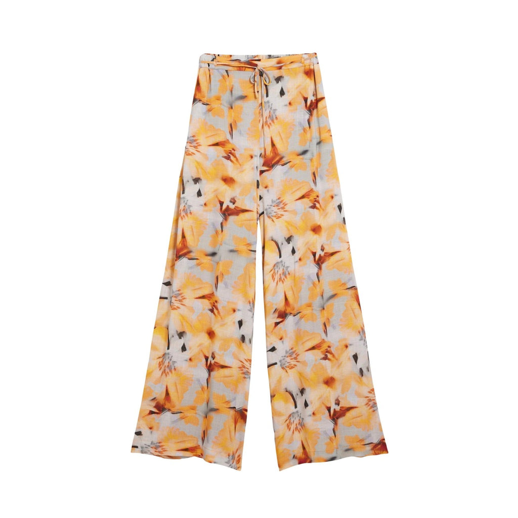 Desigual Pantaloni Donna Viscosa Floreale Arancione Primavera Estate