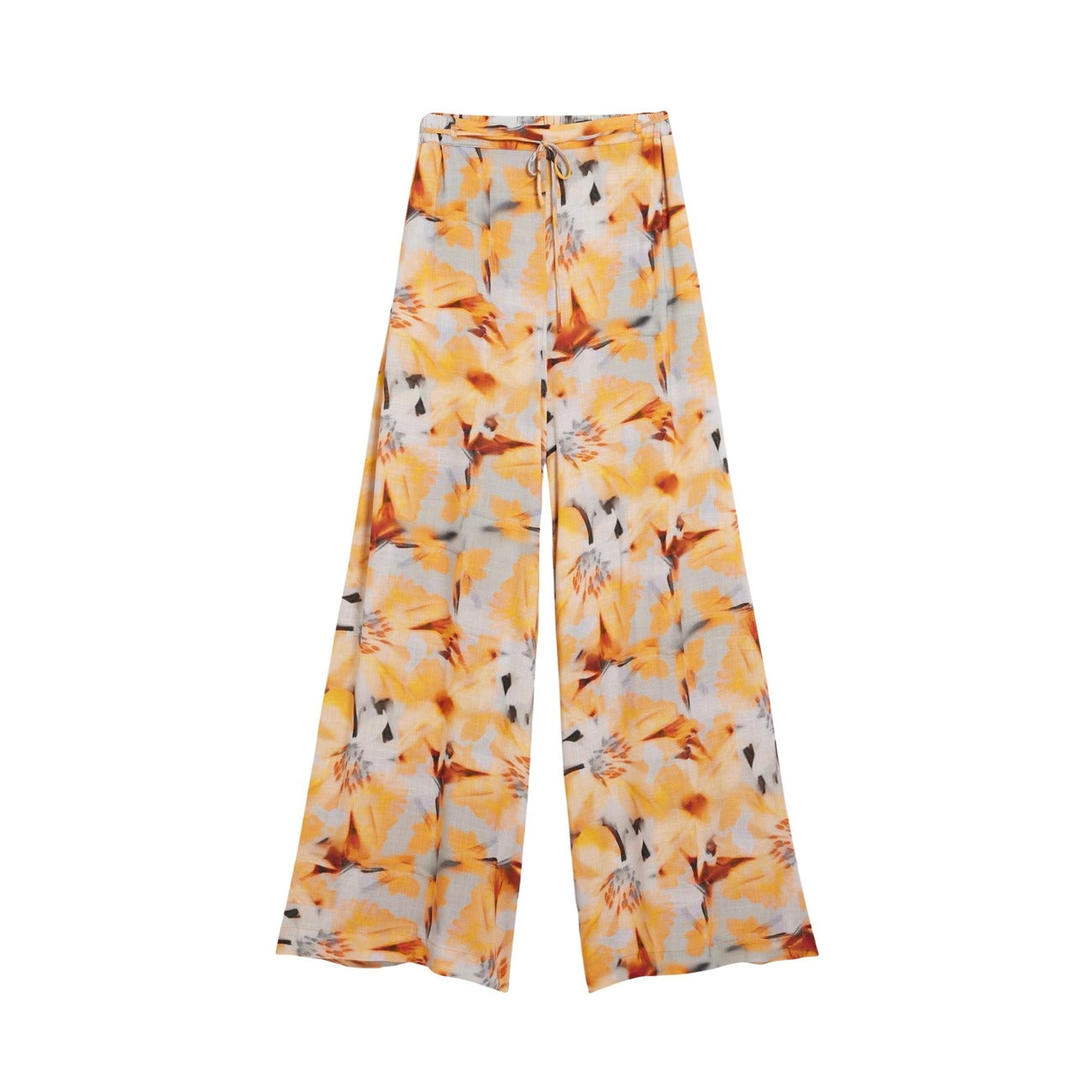 Desigual Pantaloni Donna Viscosa Floreale Arancione Primavera Estate