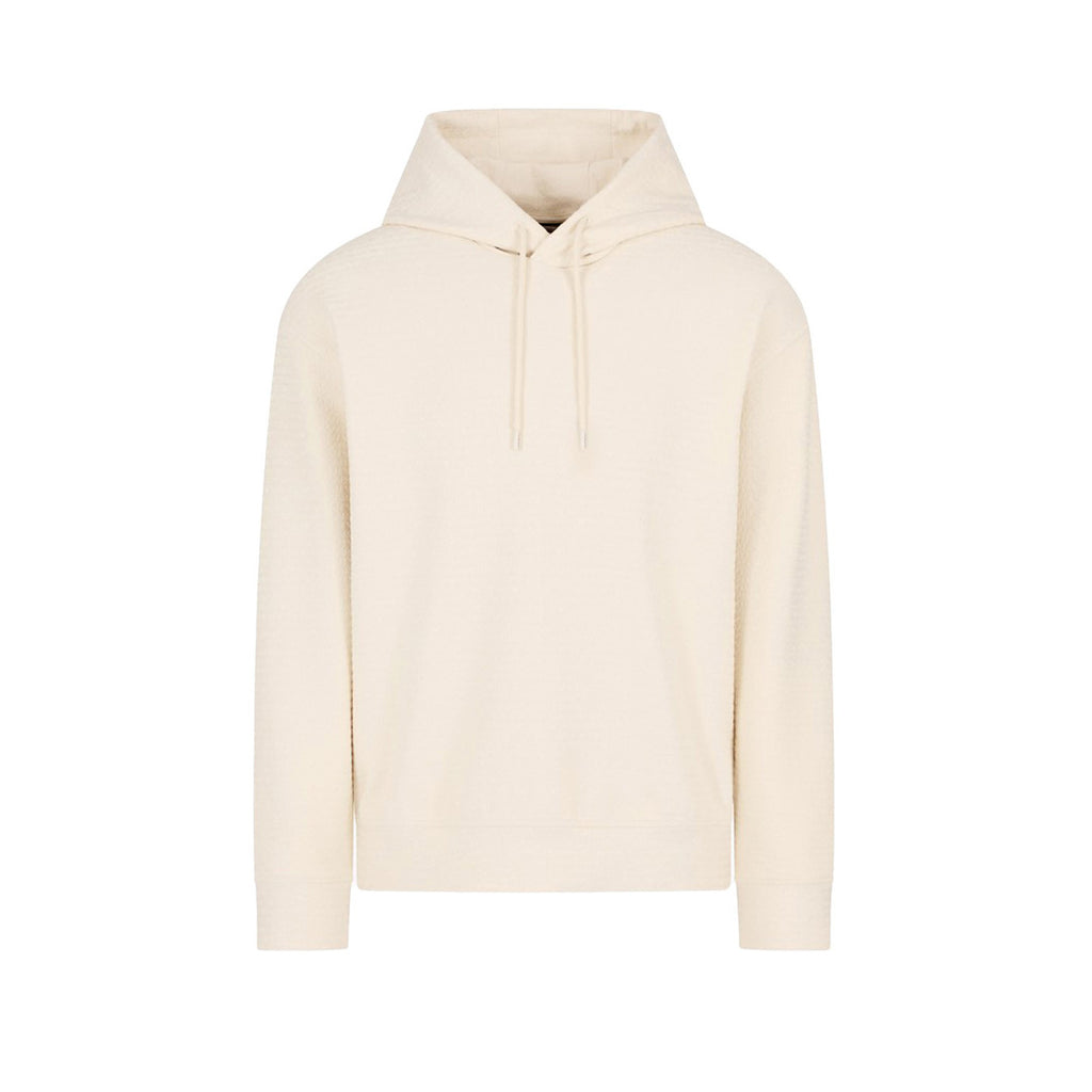 Emporio Armani Felpa Uomo Con Cappuccio Bianca Cotone Lyocell