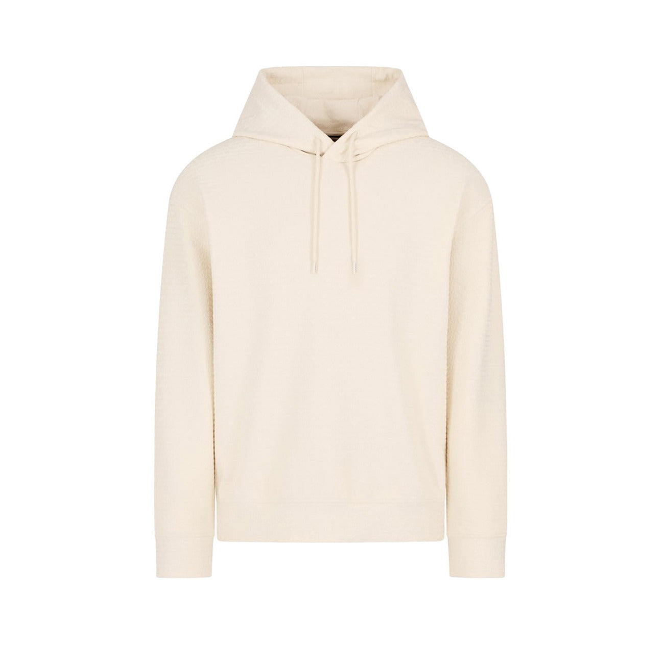 Emporio Armani Felpa Uomo Con Cappuccio Bianca Cotone Lyocell
