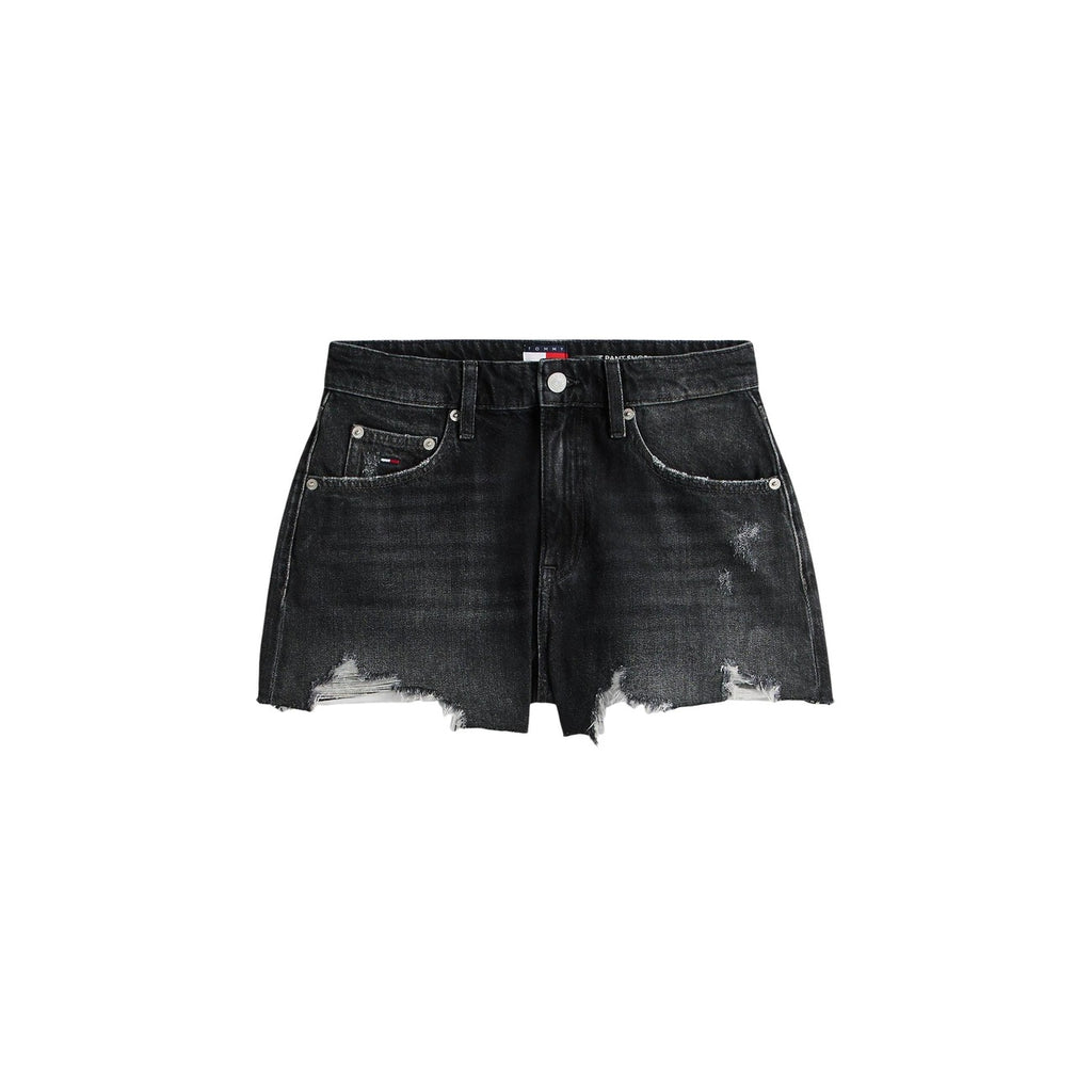 Tommy Hilfiger Jeans Shorts Donna Nero In Cotone Organico Primavera