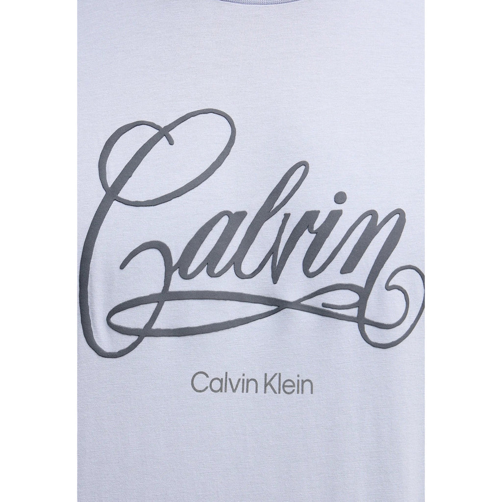 Calvin Klein Jeans T Shirt Uomo Blu Stampa Cotone 100 Maniche Corte