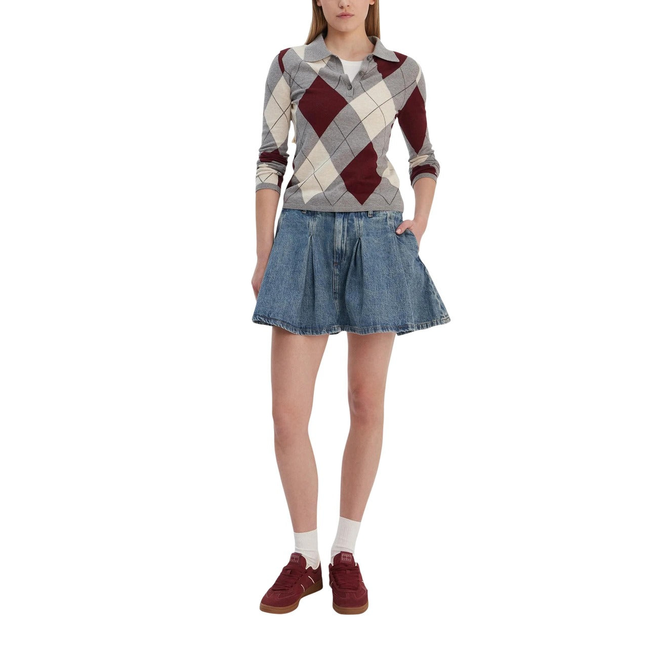 Tommy Hilfiger Jeans Gonna Midi Donna Blu Cotone Organico