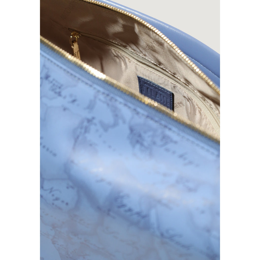 Alviero Martini Prima Classe Borsa Donna Blu Stampa A Mano Con Tracolla