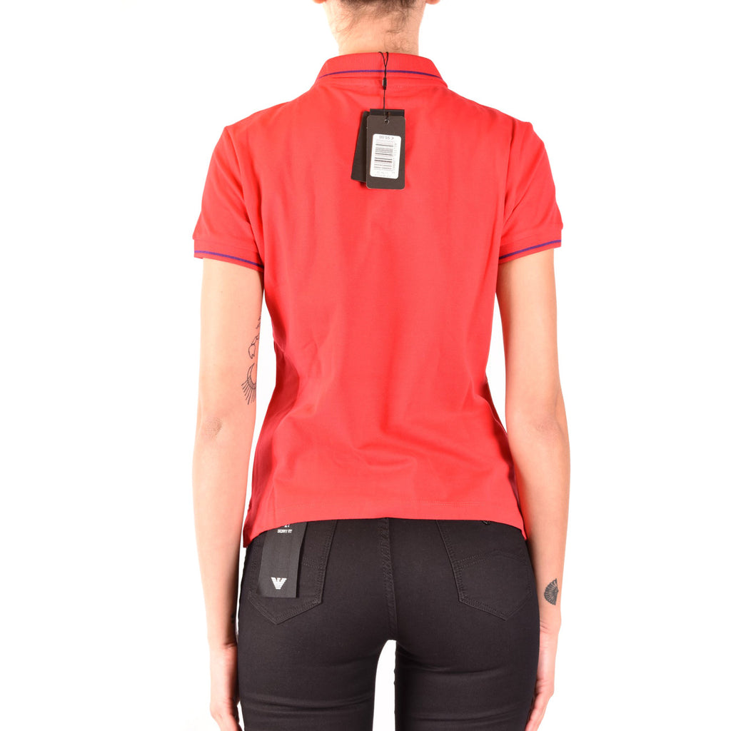 Emporio Armani Polo Donna Rosso In Cotone 100 Per Cento Maniche Corte