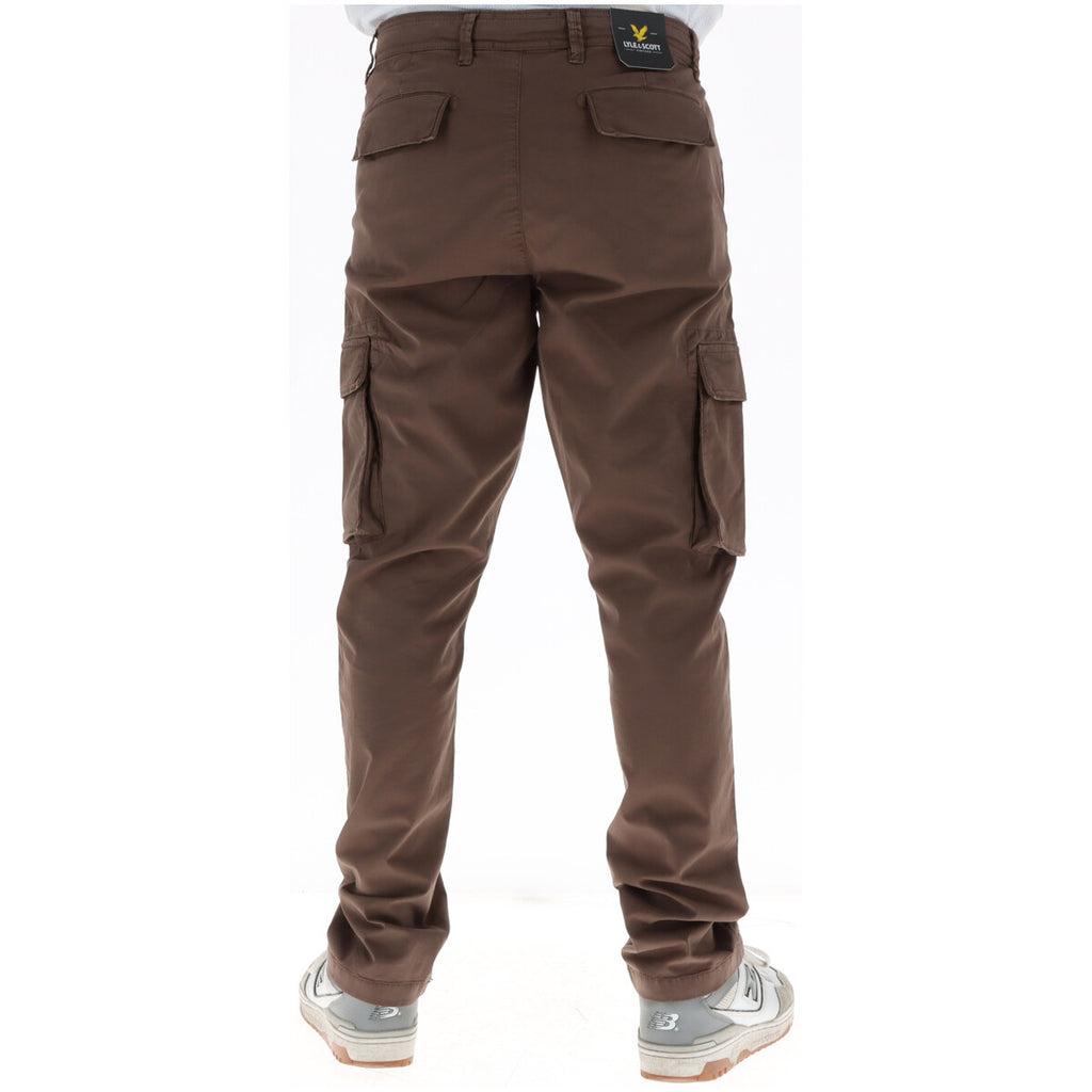 Lyle And Scott Pantaloni Uomo Chino Marrone Cotone Elastan Primavera Estate
