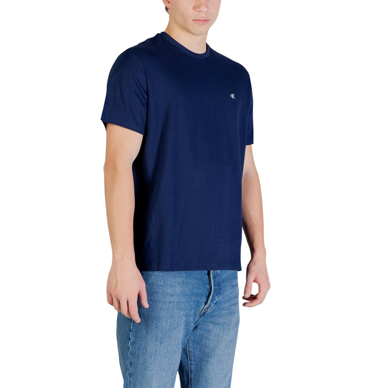 Calvin Klein Jeans T Shirt Uomo Blu 100 Cotone Maniche Corte