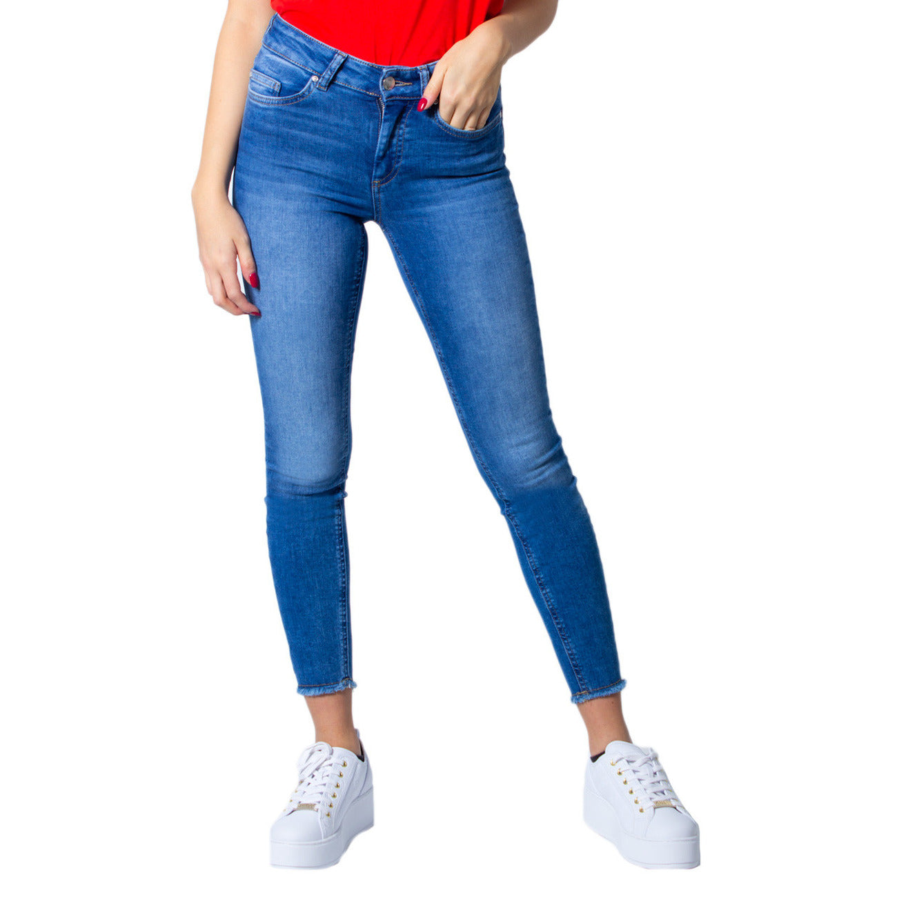 Only Jeans Donna Blu Primavera Estate Cotone Elastan Poliestere