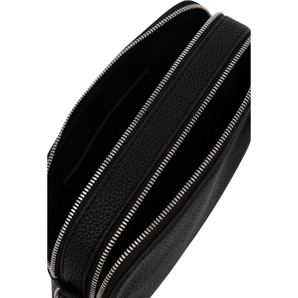 Calvin Klein Borsa Donna Camera Nera Con Cerniera Webbing 2X Strap Tracolla Regolabile Tasche Interne