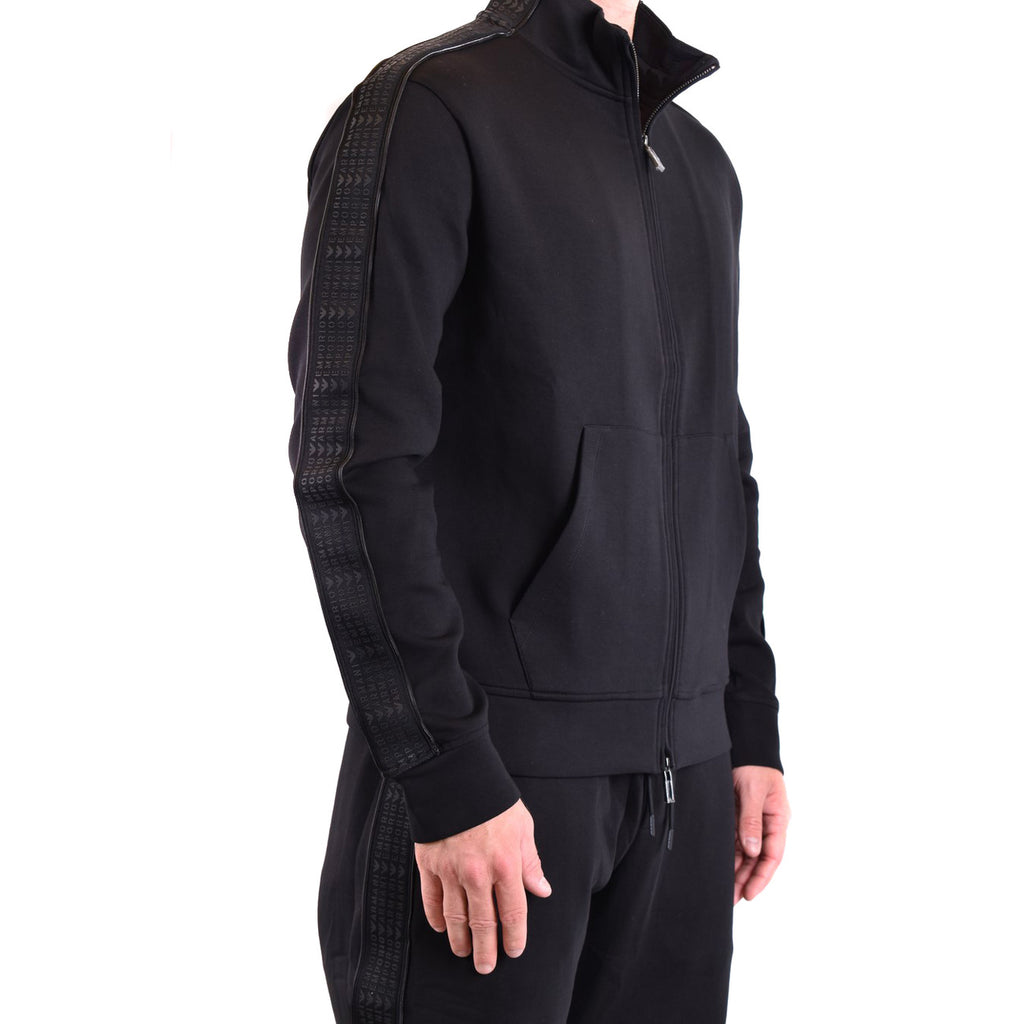 Emporio Armani Felpa Uomo Nero Con Zip Collo Alto Tasche Poliestere