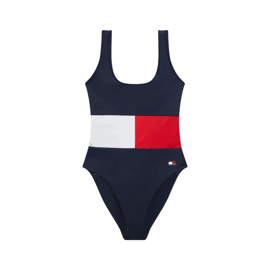Tommy Hilfiger Costume Intero Donna Blu Scollo Tondo Spalline
