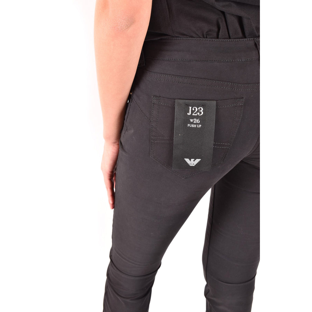 Emporio Armani Jeans Donna Nero Con Chiusura Zip E Bottone Primavera