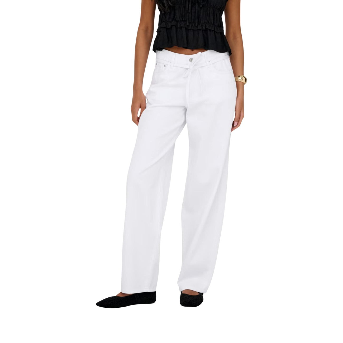 Only Jeans Donna Gianna Straight Bianco 100 Cotone Primavera Estate