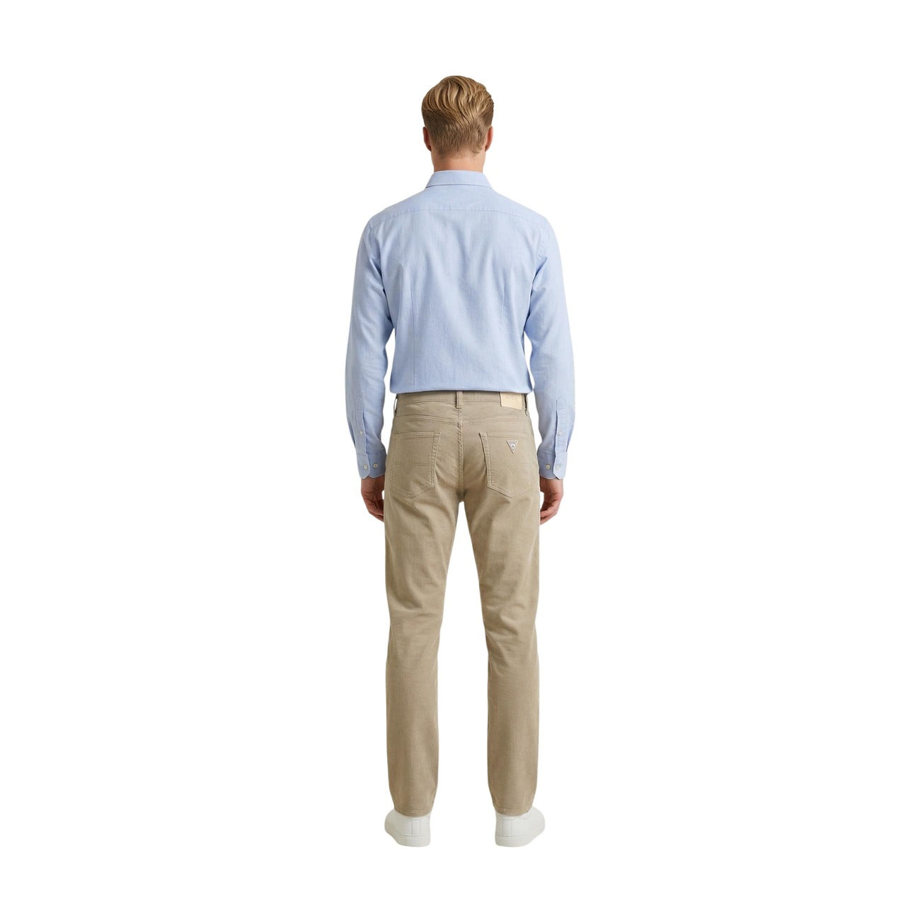 Guess Pantaloni Uomo Beige Primavera Estate In Cotone Elasticizzato