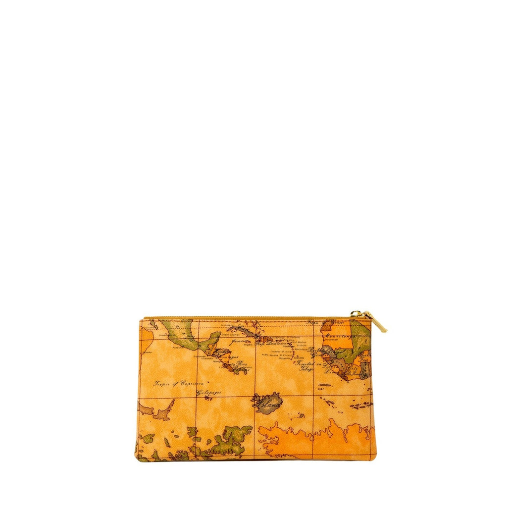 Alviero Martini Prima Classe Borsa Donna Marrone In Poliuretano Con Chiusura Zip Tasche Interne Piccola 25.5x15x1 Cm