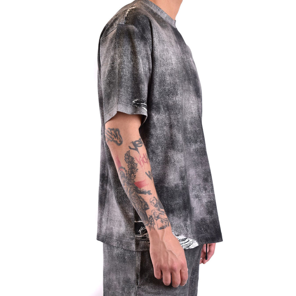 Diesel T Shirt Uomo Nero Melange Scollo Tondo Maniche Corte Primavera