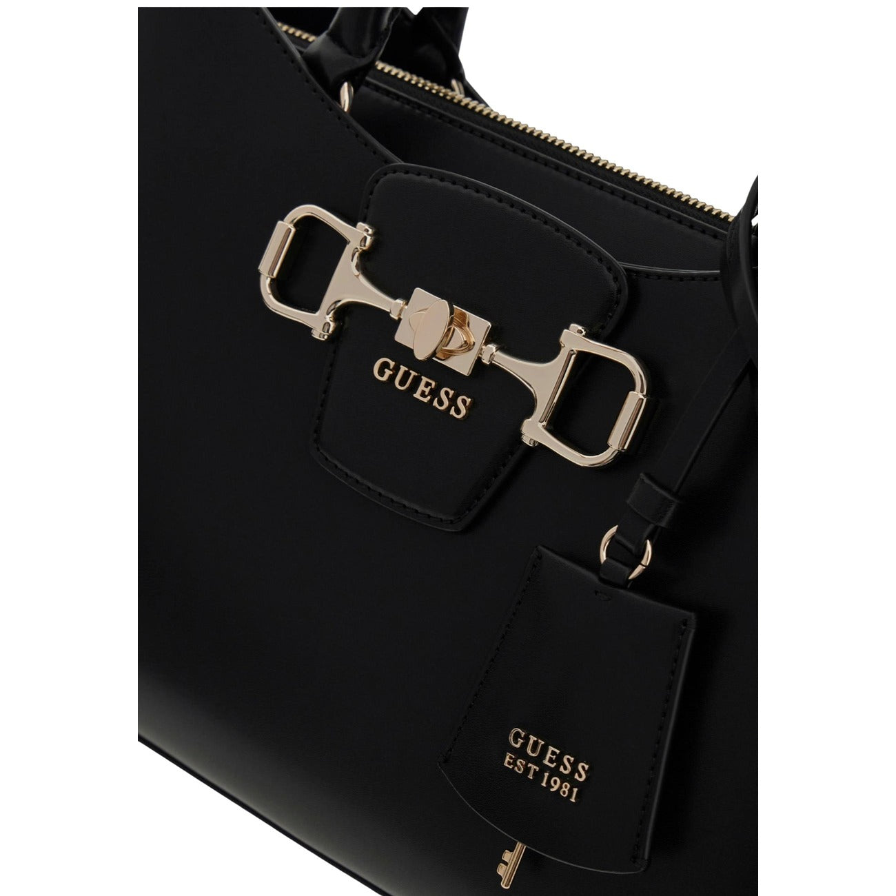 Guess Borsa Donna Nero A Mano Con Tracolla 32x21x11 Cm