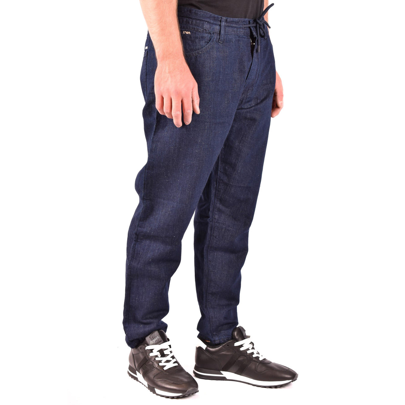 Emporio Armani Jeans Uomo Blu Cotone Lino Primavera Estate