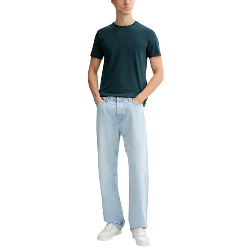 Calvin Klein T Shirt Uomo Verde Cotone Elastan Maniche Corte