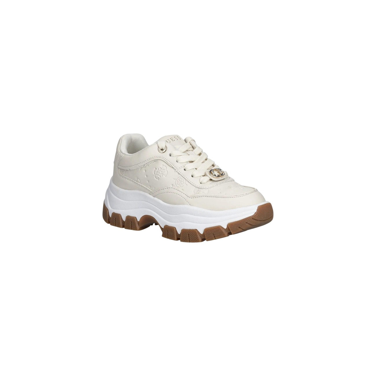 Guess Sneakers Donna Bianche Primavera Estate Lacci In Poliuretano