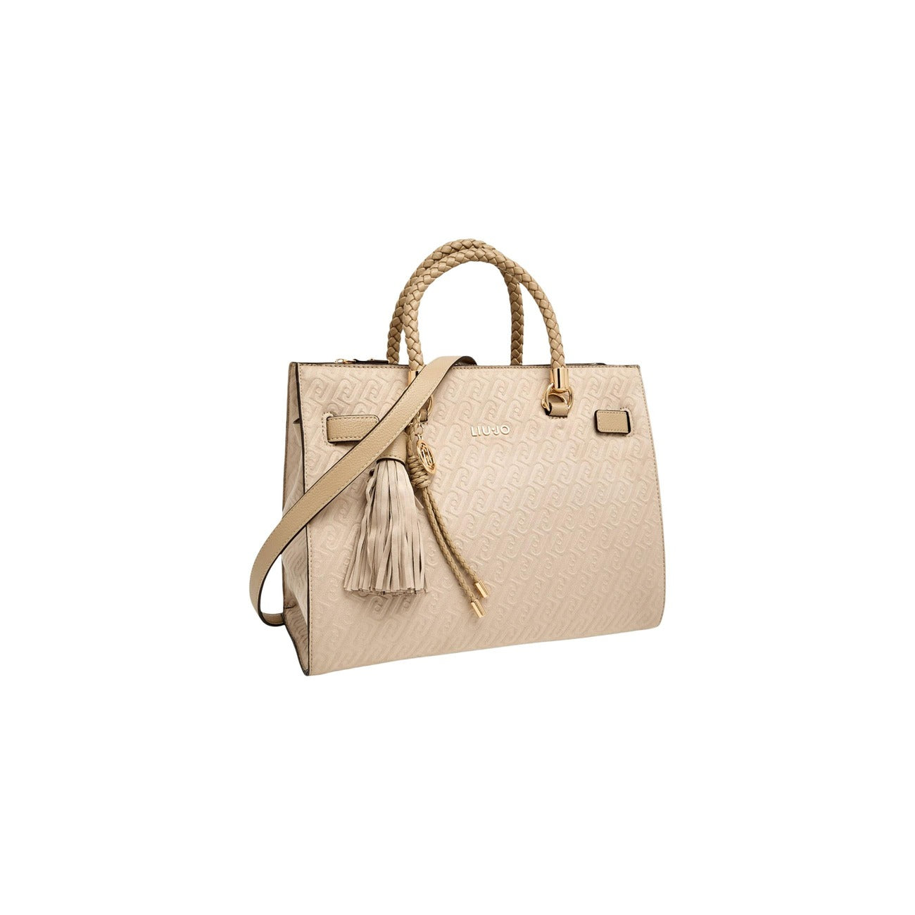 Liu Jo Borsa Donna Beige A Mano Con Tracolla 32x25x17 Cm Elegante