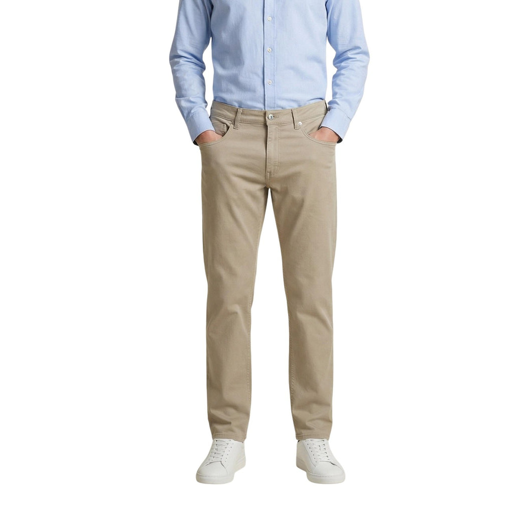 Guess Pantaloni Uomo Beige Primavera Estate In Cotone Elasticizzato