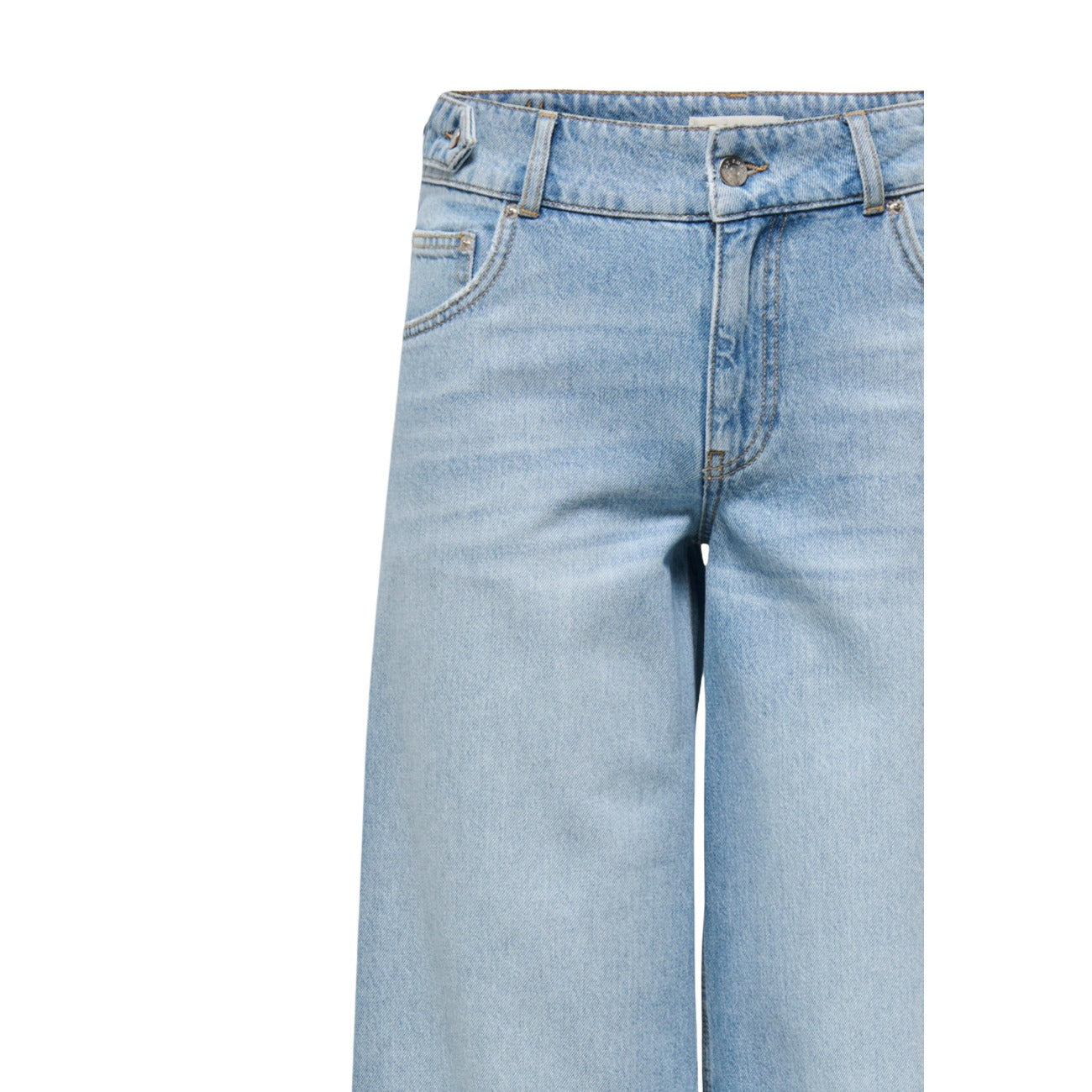 Only Jeans Donna Vita Alta Regular Wide Azzurro Cotone Biologico