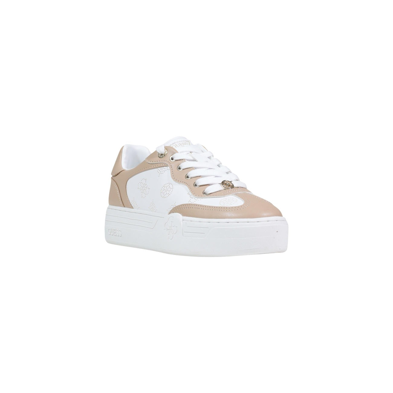 Guess Sneakers Donna Beige Primavera Estate Lacci Poliuretano 100 Per Cento
