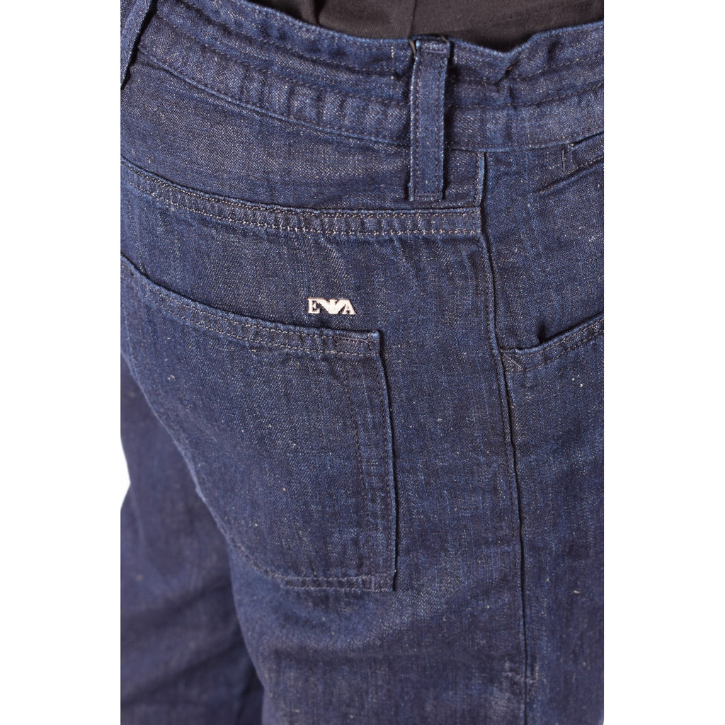 Emporio Armani Jeans Uomo Blu Cotone Lino Primavera Estate
