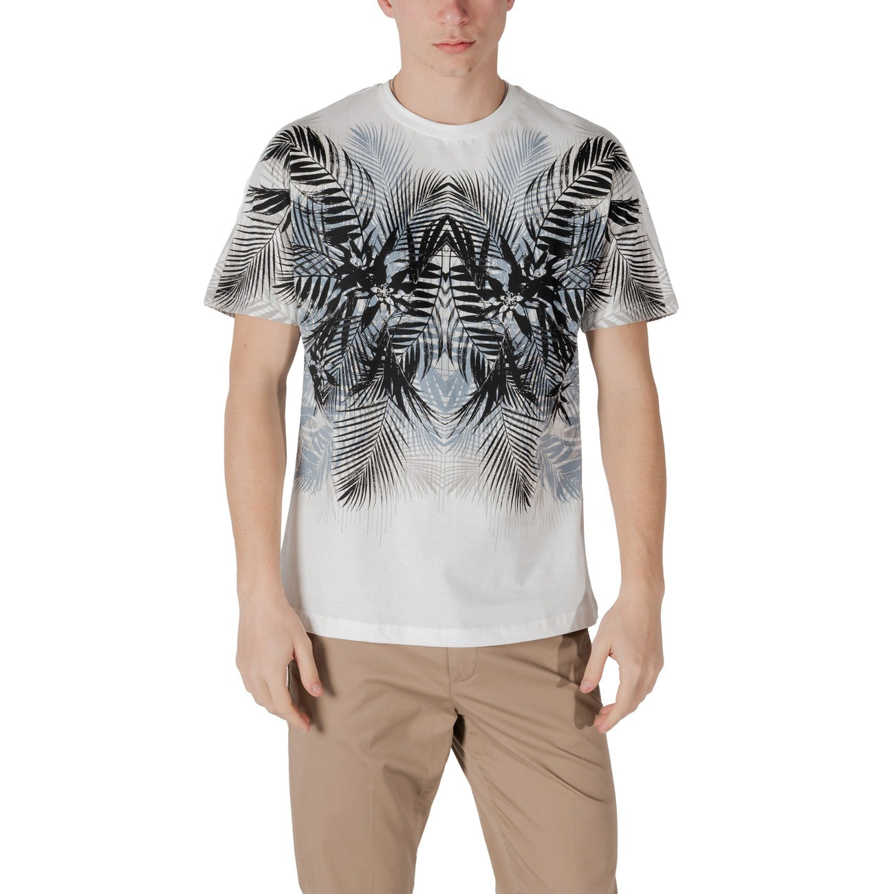 Antony Morato T Shirt Uomo Cotone Bianco Fantasia Floreale Estate