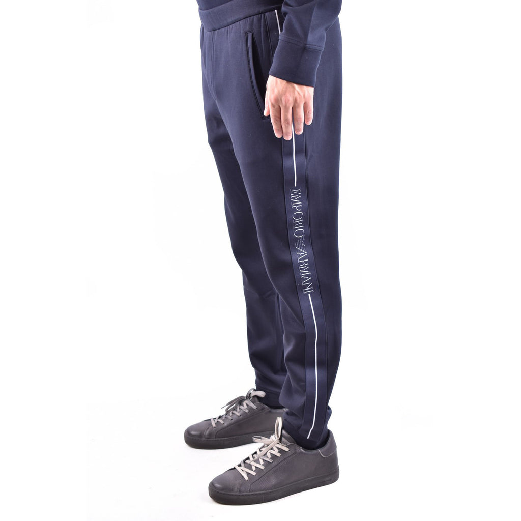 Emporio Armani Pantaloni Uomo Neri Autunno Inverno Elastan Poliestere