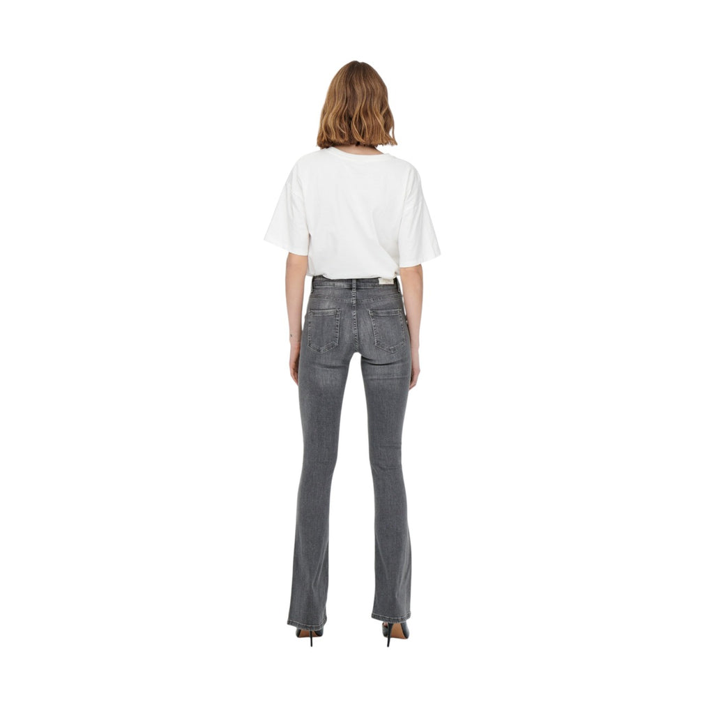 Only Jeans Donna Grigio Cotone Elastan Con Zip E Bottone Primavera Estate