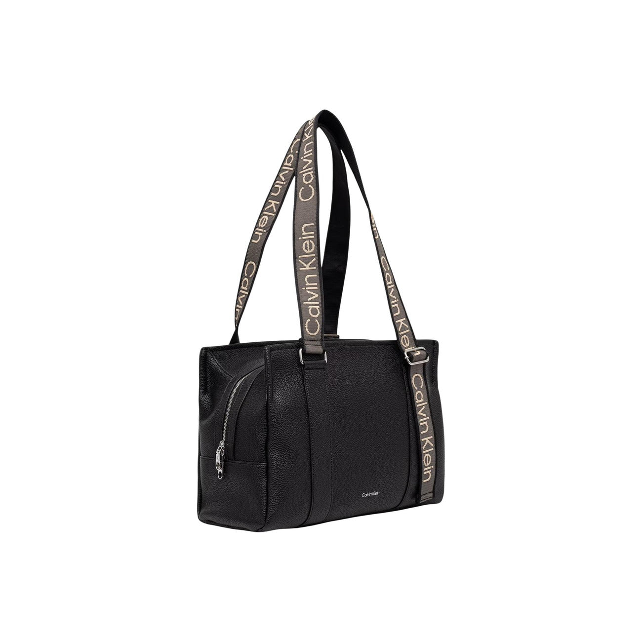 Calvin Klein Borsa Donna Tote Nero Con Zip Tasche Interne Spalla Regolabile Misure 12x26x12 Cm